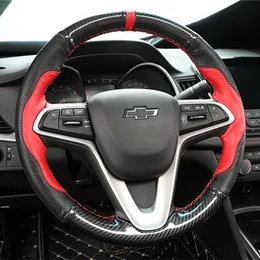 For Chevrolet Monza RS DIY custom leather hand-sewn steering wheel cover car interior accessories