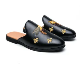 Genuine Cow Leather Weding shoe Slippers Outdoor Non-slip Men Fashion Casual Waxing Process Buckle Decoration Sandalias For Mens Dress shoes