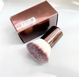 HG No.7 Finishing Makeup Powder Brush - Soft Portable Blush Bronzer Kabuki Brush Brown Metal Beauty Cosmetics Tool