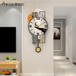 MEISD Modernes Design Pendel Wanduhr Kunst Dekorative Quarzuhr Silent Home Wohnzimmer Kreative Big Horloge Kostenloser Versand 210310
