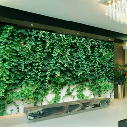 Foto Bakgrundsbild 3d Boston Ivy Grön Växtmural Hotell Vardagsrum TV Soffa Bakgrund Vägg Heminredning Bakgrund Papel de Parede 3 D