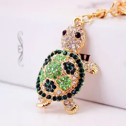 Rhinestone Turtle Pendant Charm Alloy Keychain Girl Fashion Bag Hanging Car Keyring Key Chain Gift Accessories