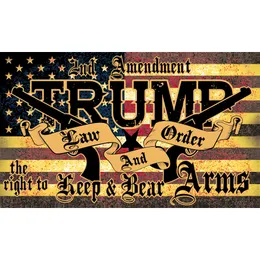 Trump Law And Order-Flagge, 100 % Polyester, 90 x 150 cm, 50 Stück, direkt ab Werk im Großhandel, doppelt genäht