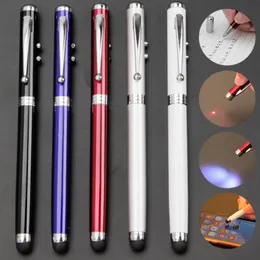 4 W 1 Metalowy długopis wielofunkcyjny LED LED Light Light Pens Stylus Nauczanie Pióro