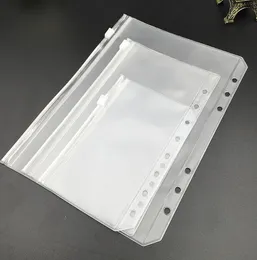 A5/A6/A7 PVC Binder Clear Zipper Storage Bag 6 Hole Waterproof Stationery Bags Office Travel Portable Document Sack SN1998