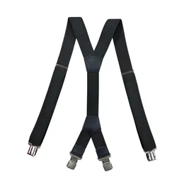 Mens Heavy Duty Storstor Suspenders Justerbara elastiska hängslen 4cm breda x tillbaka 4 Starka metallklipp byxor byxor bälte