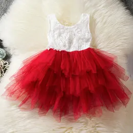 Kid Girl Red Christmas Dress Children Princess Christmas Party Costume Tutu Dress Kids Dresses For Girls Clothing Lace Frocks 210317