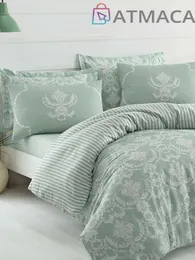 Sängkläder med örngottsduket täcker sängkläder sängduk dubbelsäng king size quilt täcker sängkläder vatten grön 210706