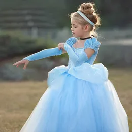 Cinderella Cosplay Costume Kids Clothes For Girls DrBaby Girl Ball Gown PrincDresses Halloween Christmas Girls Clothing X0803