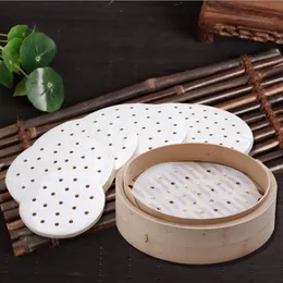 9 inches praktisk matlagning papper bambu ångkokare dim sum papper non stick restaurang kök under ångmatta 4000pcs