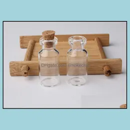 Packing Bottles & Office School Business Industrial 2Ml Vials Clear Glass With Corks Mini Bottle Wood Cap Empty Sample Jars Small 16X35X7Mm