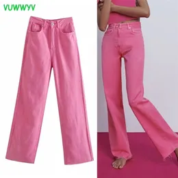 VuWyv Za Rose Y2K Baggy Dżinsy Kobiety Wysoka Talia Lato Moda Streetwear Szerokie Nogi Kobiety Casual Cowboy Pant Front Zip 210809