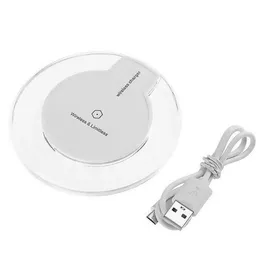 Qi Wireless Luminescence Charger For iPhone X 8 8Plus Pad Mini Ultra-Slim Round K9 Chargers For Samsung S8 S9 Plus With Retail Package