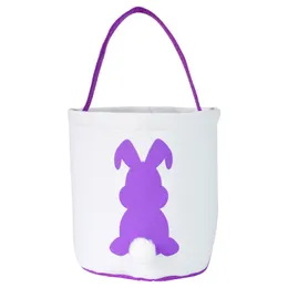 Canvas easter basket bunny ears good quality easter bags for kids gift bucket Cartoon Rabbit carring eggs Bag WQ537 213 S2