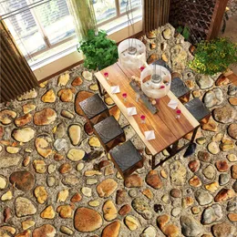 Custom Photo Floor Wallpaper 3D Stereoskopowe Cobblestone Road Murals Salon Piętro Wodoodporne Papiery Wall Home Improvement