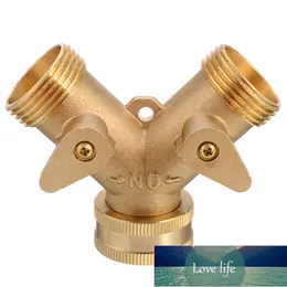 Two Way 3/4" Tap Connector Adaptor Solid Brass Garden Tap Connector Double Nozzle Hose Pipe Splitter Switch Valve For Irrigation Factory price expert design Quality