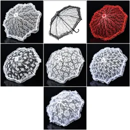 Fans & Parasols Lace Parasol Umbrella Bride Wedding Fashion Decoration Vintage Floral Embroidery For Tea Party Cosplay271L