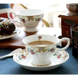 220ML, tazza da cappuccino in fine bone china con piattino, tazza da latte, tazze da caffè espresso inglesi, 210611