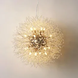 Hängsmycke Lampor Modern kristall ljuskrona lampa kök ö matsal loft hängande ljus post maskros led belysning fixtur
