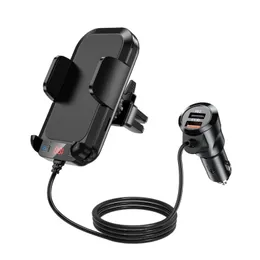 A20 Pro Car Charger Dual USB MP3 Player Bluetooth Receiver FM Transmitter Call Hands-Free Holder
