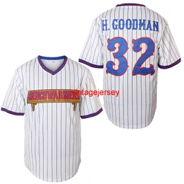 #32 Howie Goodman Plain Hip Hop Apparel Hipster Baseball Clothing Button Down Shirts Sports Uniforms Mens Jersey S-XXXL