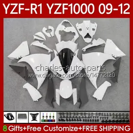 OEM-Karosserie für Yamaha YZF R1 1000 CC YZF1000 YZF-R1 komplett weiß 2009 2010 2011 2012 MOTO Bodys 92No.69 YZF-1000 YZF R 1 1000CC 2009–2012 YZFR1 09 10 11 12 Verkleidungsset