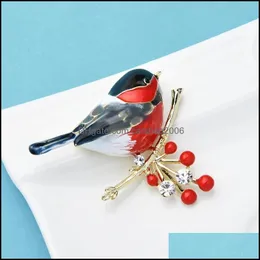 Stift, broscher smycken söt livlig fågel emalj för kvinnor tröja djur design stift gren aessory 3 färger tillgängliga högkvalitativa droppdeli