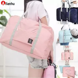 Storage Bags Large Capacity Luggage Packing Tote Travel Shopping Big Bag Folding Clothes Pouch Organizer Nylon High Quality wjy954