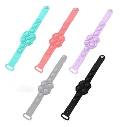 High Quality Push Bubble Pop Fidget Toys Sensory Bracelets Puzzle Press Finger Decompression Toy Bracelet Wristband