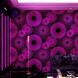 Wallpapers KTV Wallpaper Wandbelag 3D Stereo Music Bar Dekoration Flash Kreis Gaming Room Papier Rot Gelb Blau Lila