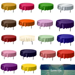 1pcs 145cm Round Satin Tablecloth Table Cover Solid Color Table Cloth For Christmas Birthday Wedding Party Hotel Decoration