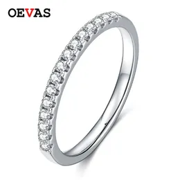 OEVAS Real Finger Rings 18K White Gold Color 100% 925 Sterling Silver Sparkling Anniversary Gifts Party Fine Jewelry 211217
