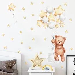 Wall Stickers Bear Balloon Stars Cartoon Child Kids Room Home Decoration Wallpaper Living Bedroom Decals Nursery Sticker