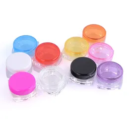 3G / 5G Plastflaskor Kosmetisk burk Box Makeup Cream Nail Art Bead Storage Container Round Bottle Case