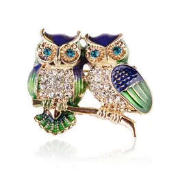 Metal Rhinestone Luxury Pin Owl Brooch Women's Jewelry For Women Small Gift Brooches Accessories wholesale