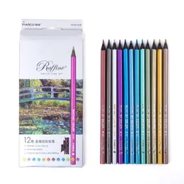 Marco 12 kolorów Profesjonalny zestaw ołówek drewniany kolor kredki rysowanie malarstwa Pens School Art Supplies