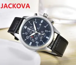 Top Skórzany Pasek Męskie Zegarki Wysokiej Jakości Sport Japen Quartz Chronograph Moda Wristwatch Relojes para Hombre