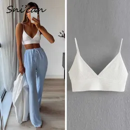 White Knitted Bra Sweater Vest Za Summer Fashion Women Designer Blanc Pull Sans Manches Femme Vintage Ladies Chic Tops 211008