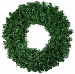 Dekorativa Blommor Kransar 1PC DIY Juldekoration Wreath Plain Green Spruce 30-40cm Ringar Pine Xmas Door Ornament Craft Item