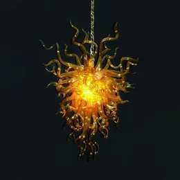 Gold Chandelier Lampy Kreatywny Wisiorek Światła Europejski Styl Luksusowy LED Nowoczesny Ręcznie Blow Glass Lighting Restaurant 20 o 32 cale