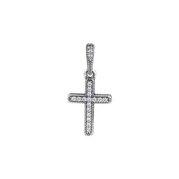 Classic Jesus Cross Pendant Fit Charm Bracelet & Necklace Pave Stones Crystal Beads for Jewelry Making 925 Sterling Silver DIY Q0531
