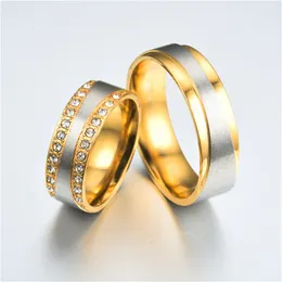 Lianyi hot ornaments inlaid gold lovers wide ring European and American fashion men and women