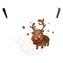 2022 New Christmas Elk Digital Printed anti-Dust Washed Cotton Mask Can Put PM2.5 Filter Masks