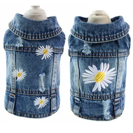 Pet Clothes Denim Dogs Costume Dog Apparel Summer Cowboy Vest Daisy Shirt Jeans Jacket Puppy Clothing for Chihuahua Yorkies XL A151