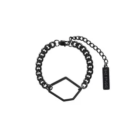 Irregular Hollow Bracelet Male Trend Ins Titanium Chain Steel Niche Design Korean Street Hip-Hop Dark Style Jewelry Accessories