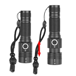 Ultra kraftfull LED-ficklampa XHP50.2 Tactical Torch USB Uppladdningsbar Linterna magnetlampa Ljusaste lykta Använd 18650 batteri