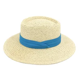 夏の海のビーチの帽子男性女性中空草のわらキャップ男の女性フラットワイドブリム帽子サンハットファッション旅行キャップ2022新しい12色