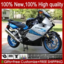 Fairings +Tank cover For BMW K1200 K 1200 S 1200S K1200S 05 06 07 08 09 10 Bodywork 28No.0 K-1200S 2005 2006 2007 2008 2009 2010 K1200-S 05-10 Motorcycle Bodys Glossy Silvery