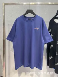 Mode Paare Sommer T-Shirt balencigss Hohe Version b Cola bestickt gewebter und gefärbter Stoff Kurzarm Paris Sommer Rundhals QG02