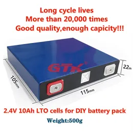 4PCS Lithium Titanate 2.3V 10AH 20AH LTO Batteri för DIY Inverter Billagring Höghastighetsutladdning LTO